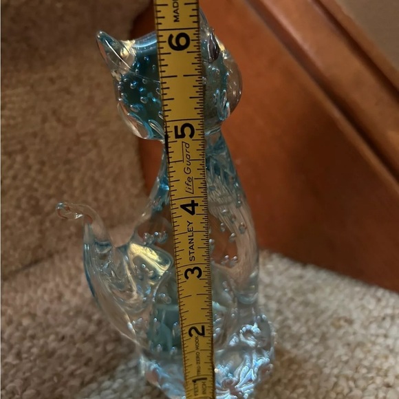 Vintage Elegant Murano Glass Cat Figurine - Blue - Picture 14 of 15